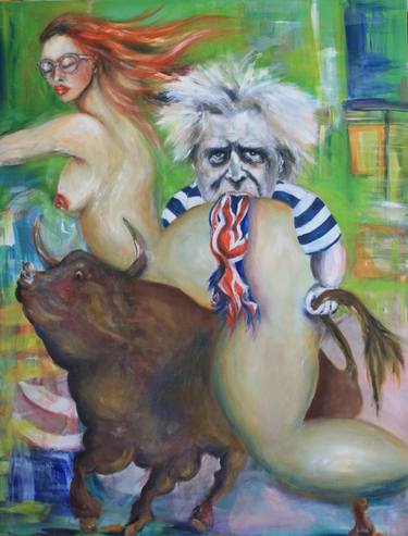 Original Figurative Humor Paintings by Roswitha Kammerl