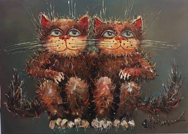 Print of Modern Cats Paintings by Alexandr Kochubey