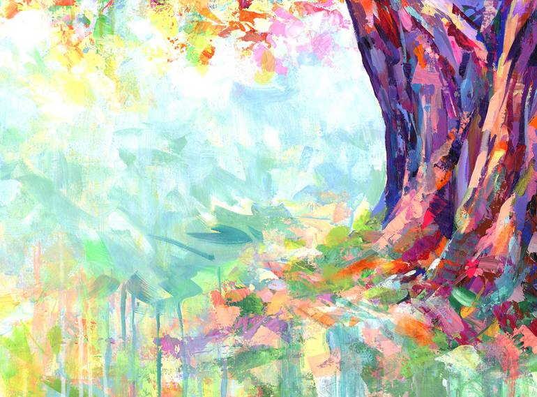 Original Impressionism Tree Painting by Leon Devenice