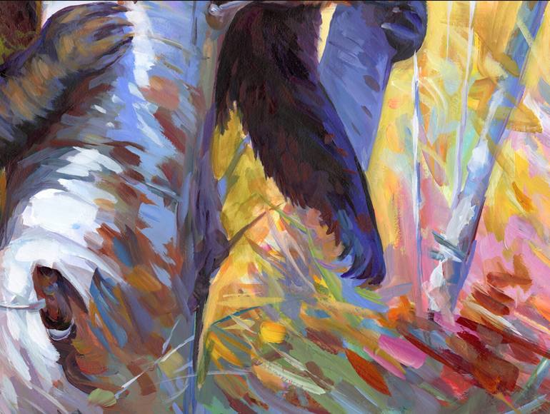 Original Impressionism Animal Painting by Leon Devenice