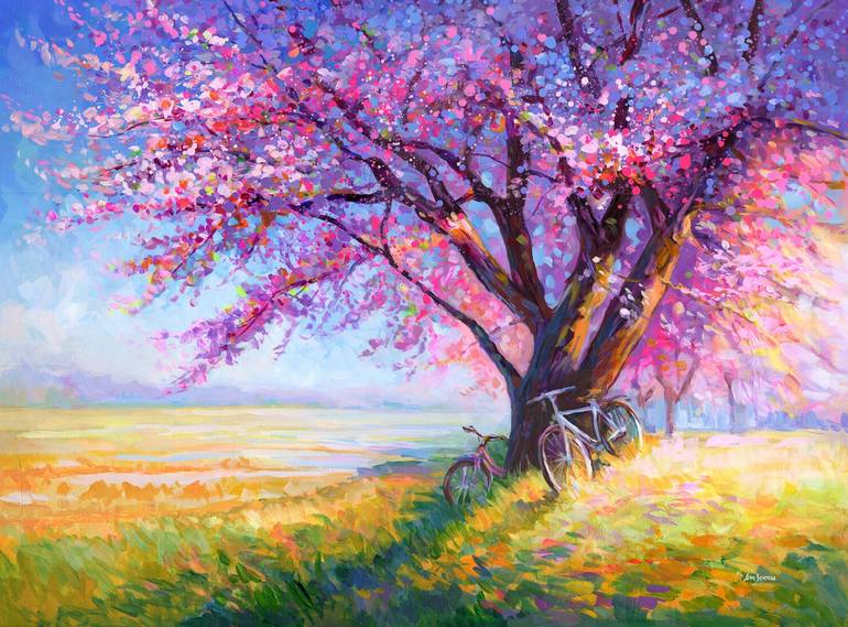 Original Impressionism Landscape Paintings by Leon Devenice