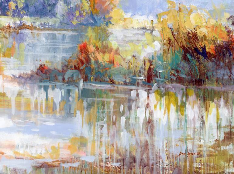 Original Impressionism Landscape Painting by Leon Devenice