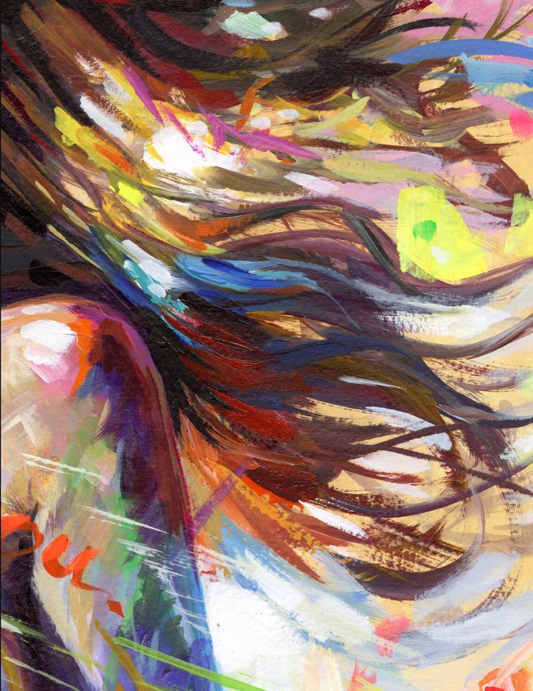 Original Expressionism Women Painting by Leon Devenice
