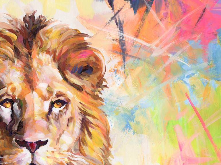 Original Abstract Animal Painting by Leon Devenice