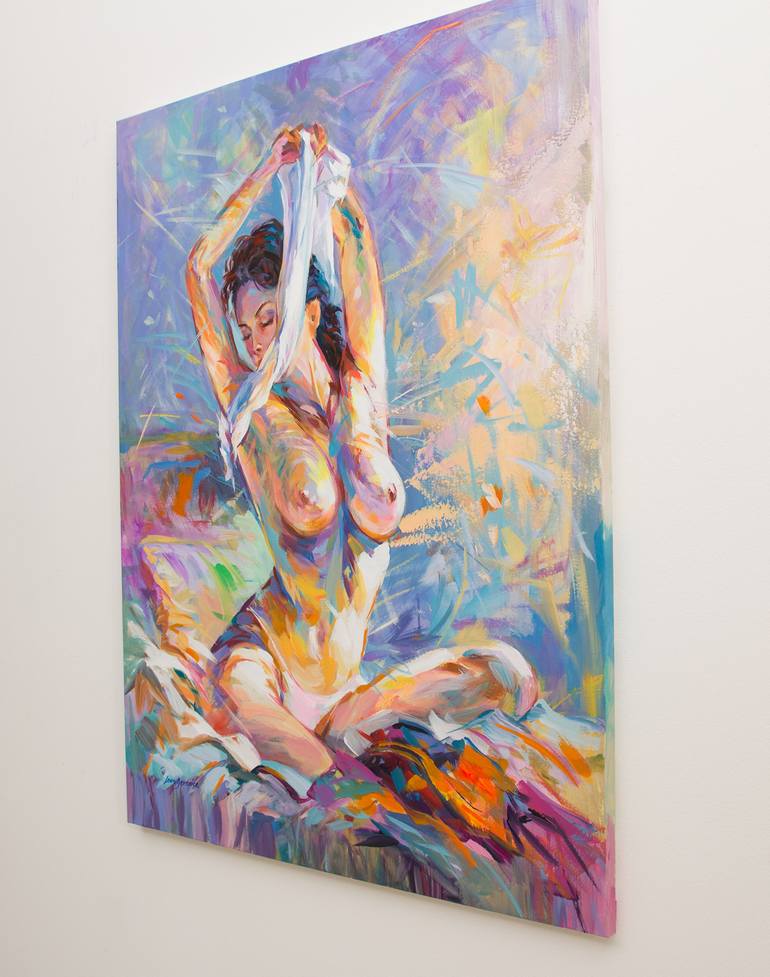 Original Abstract Nude Painting by Leon Devenice