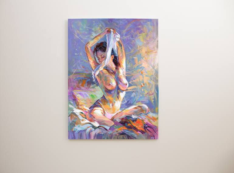 Original Abstract Nude Painting by Leon Devenice