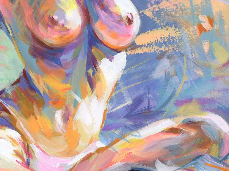 Original Abstract Nude Painting by Leon Devenice