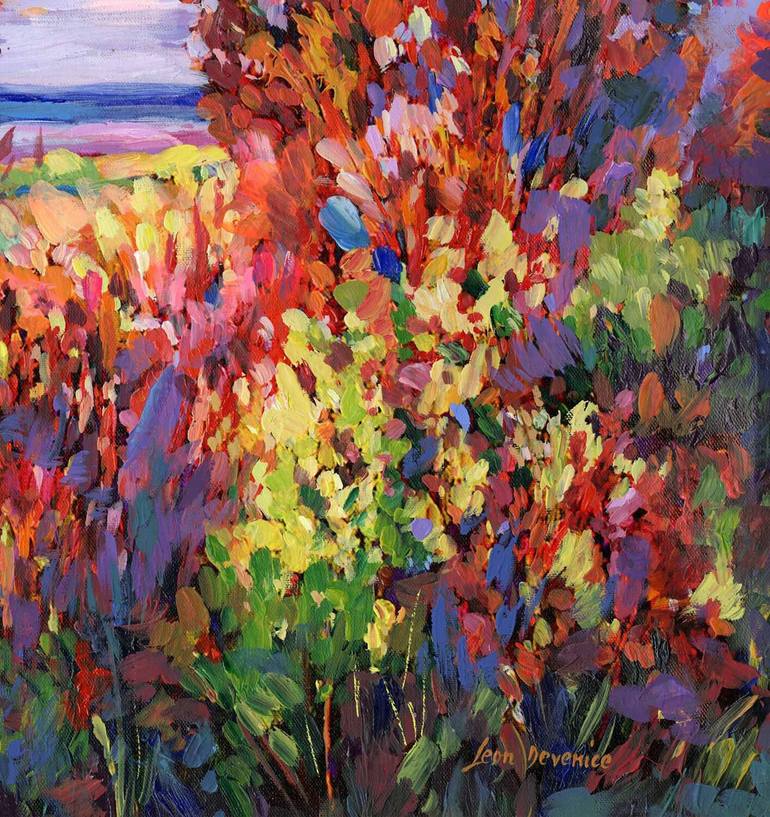 Original Abstract Expressionism Landscape Painting by Leon Devenice