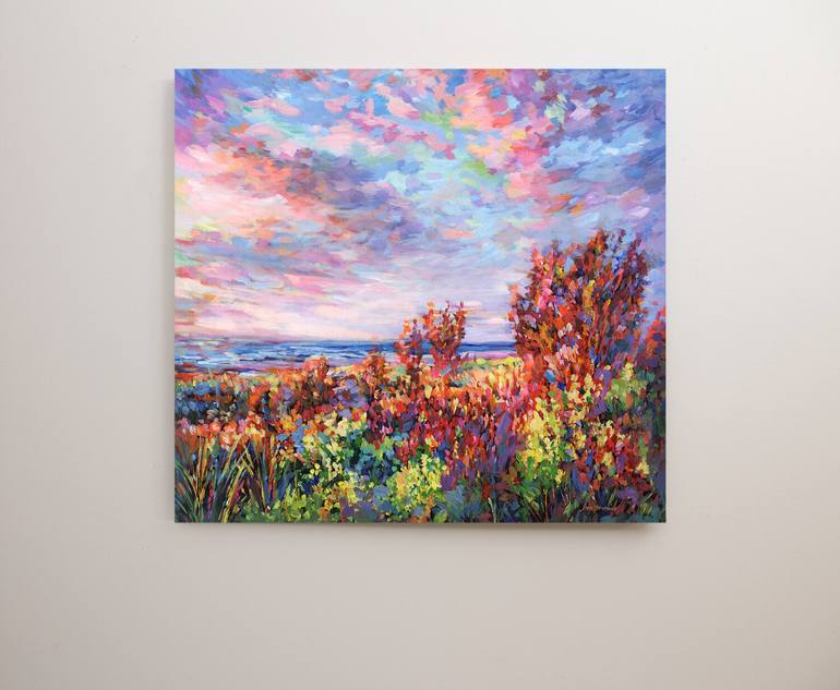 Original Abstract Expressionism Landscape Painting by Leon Devenice