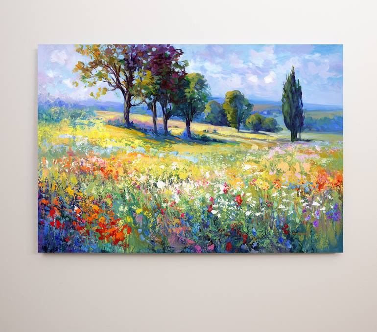 Original Art Deco Landscape Painting by Leon Devenice