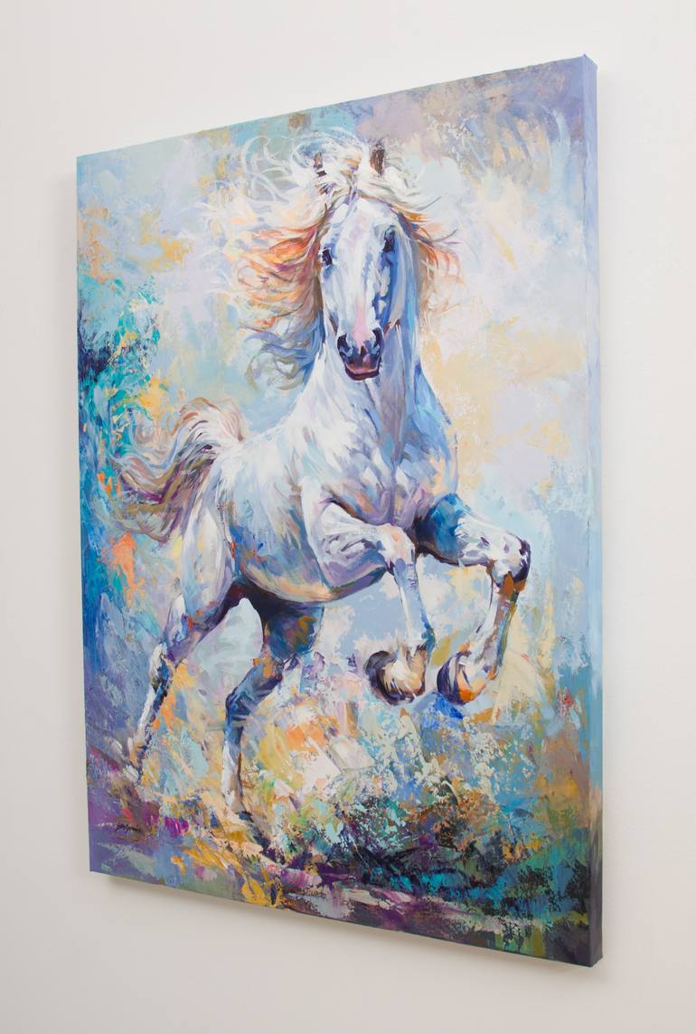 Original Abstract Expressionism Horse Painting by Leon Devenice