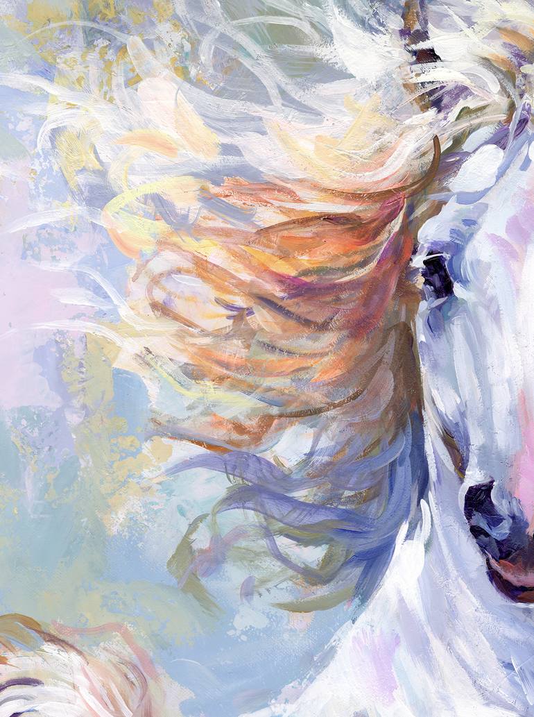 Original Abstract Expressionism Horse Painting by Leon Devenice