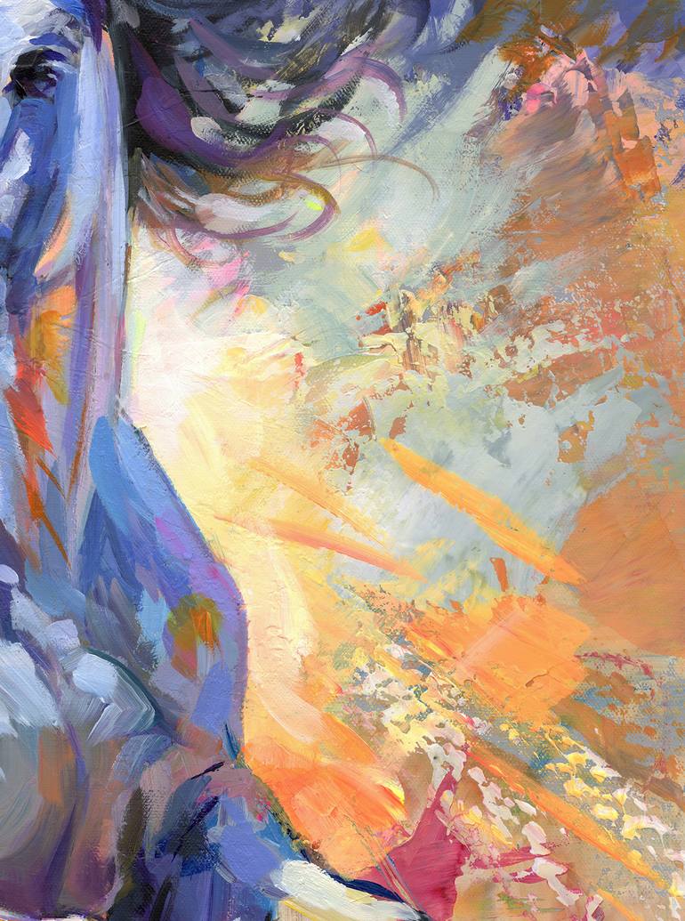 Original Abstract Horse Painting by Leon Devenice