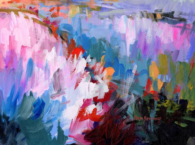 Original Abstract Expressionism Landscape Painting by Leon Devenice