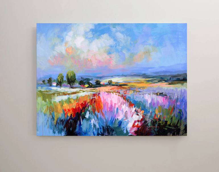 Original Abstract Expressionism Landscape Painting by Leon Devenice
