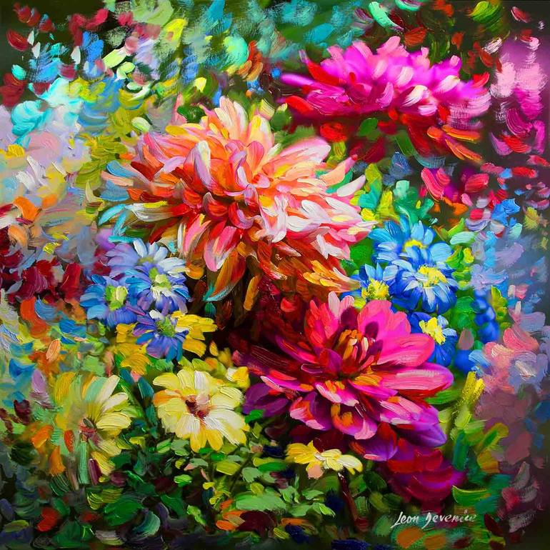 Sunday Morning — Original Floral painting on canvas by Leon Devenice ...