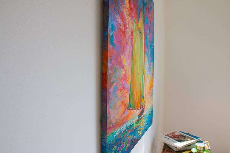 Original Impressionism Boat Painting by Leon Devenice