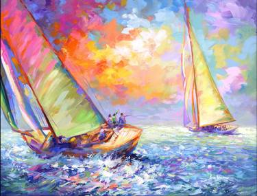 Sailboats, yachts racing thumb