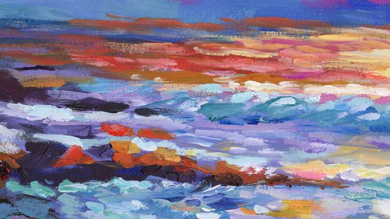 Original Impressionism Seascape Painting by Leon Devenice