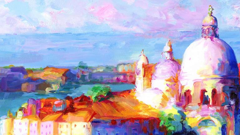 Original Impressionism Cities Painting by Leon Devenice