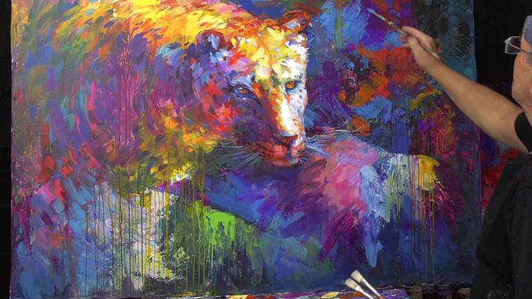 Original Impressionism Animal Painting by Leon Devenice