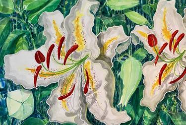 Original Floral Painting by Fred Hadtke