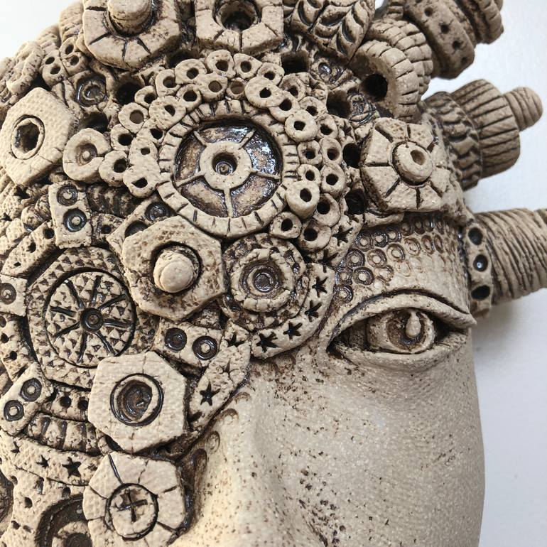 Harmony (ceramic wall mask) Sculpture by Jenny Chan | Saatchi Art