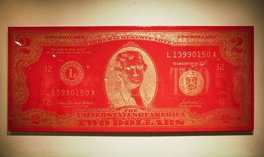 Red/Gold Jefferson - 2 Dollar Bill thumb