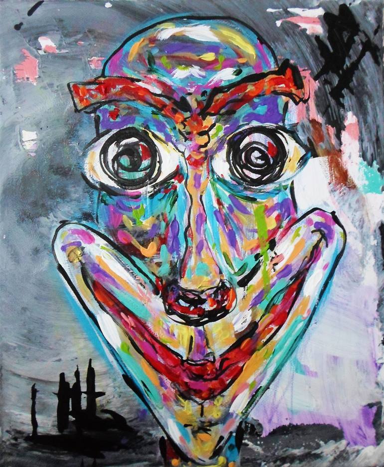 Creepy Clown Painting by Ana Nobre | Saatchi Art