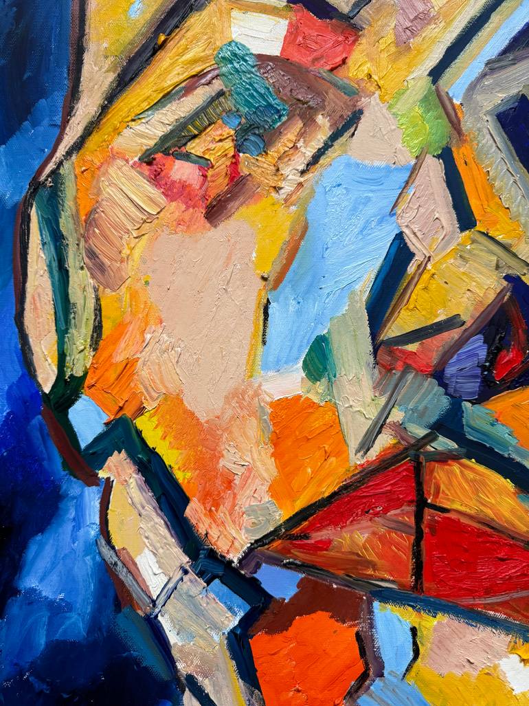 Original Abstract Expressionism People Painting by Aleksander Lefbard