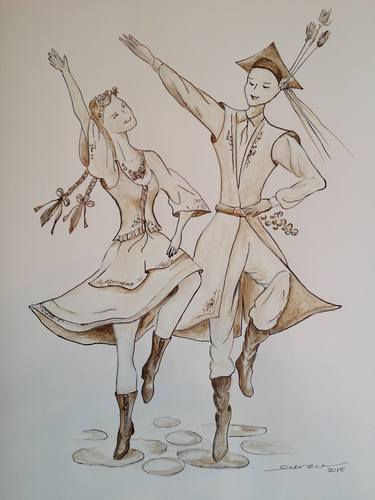 Print of Folk World Culture Drawings by Edi Zorza