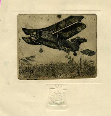 Original Fine Art Airplane Printmaking by Andriy Kreminskiy