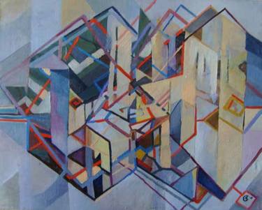 Original Abstract Expressionism Geometric Paintings by Andriy Kreminskiy