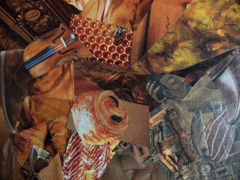 Original Figurative Animal Collage by Laurence Hochin