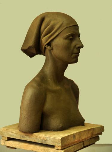 Original Figurative Portrait Sculpture by Pavlo Myziuk