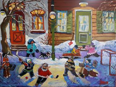 Print of Folk Kids Paintings by Richard Brodeur