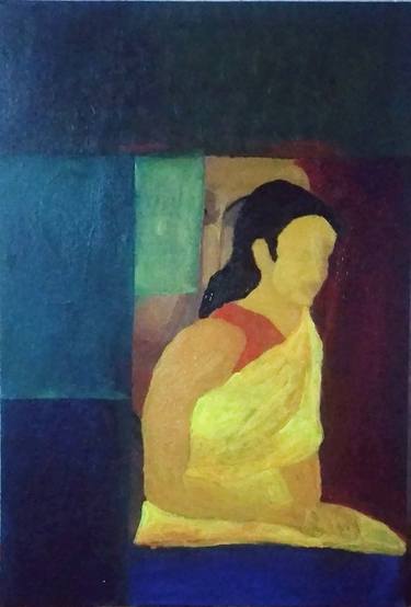 Print of Women Paintings by Devendra Patel