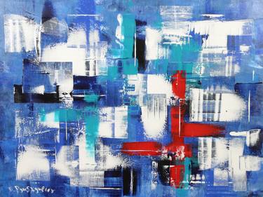 Original Abstract Painting by Dimitrin Pyuskyuliev