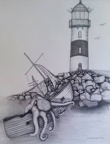 Print of Ship Drawings by Rebecca Wiltfong Frisbee