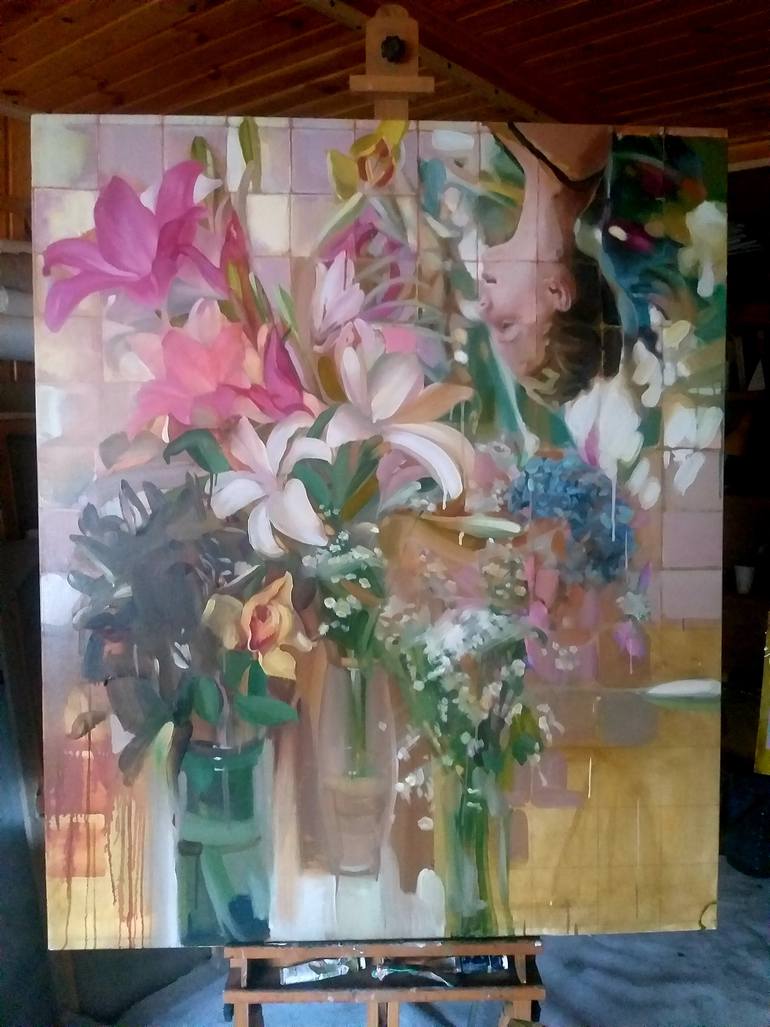 Original Conceptual Floral Painting by Tanya Cheprasova