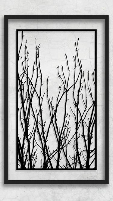 Paper Cut Artwork- Tree Art- Tree Branches- Tree Branch Silhouette- Large Tree Branches for Sale- Tree Branch Wall Art- Large Black and White Art thumb
