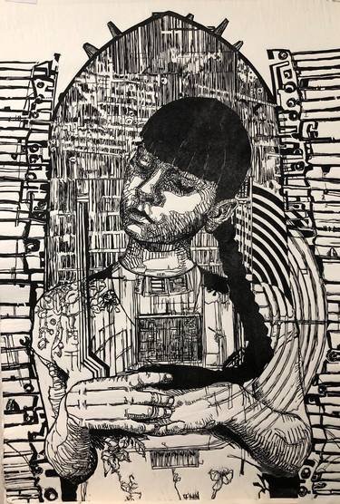 Original Fine Art Portrait Printmaking by José Luis Carrera