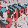 This artwork is made of torn pieces of posters reclaimed in the streets of Paris or other places in France
