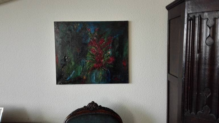 Original Abstract Expressionism Floral Painting by Mimi Logan