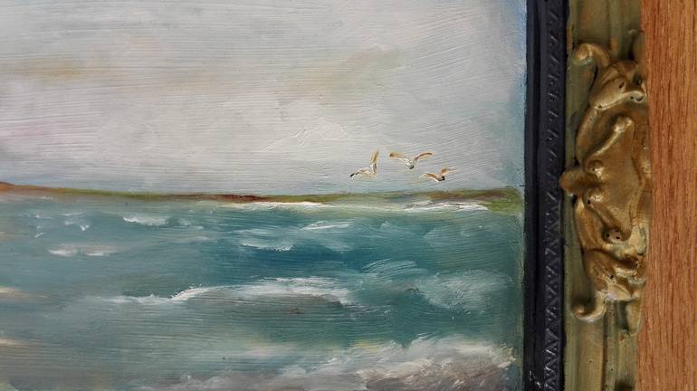 Original Impressionism Beach Painting by Mimi Logan