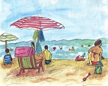 Print of Illustration Beach Paintings by Stephanie Clarkson