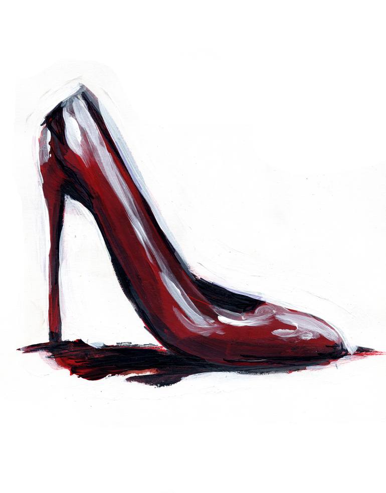 Stiletto Painting by Stephanie Clarkson | Saatchi Art