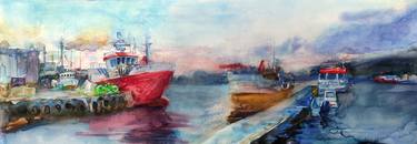 Original Illustration Boat Paintings by Vladimir Shandyba