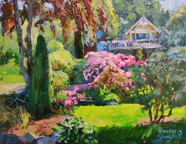 Original Impressionism Garden Paintings by Vladimir Shandyba