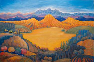 Original Expressionism Landscape Paintings by Albert Karoyan